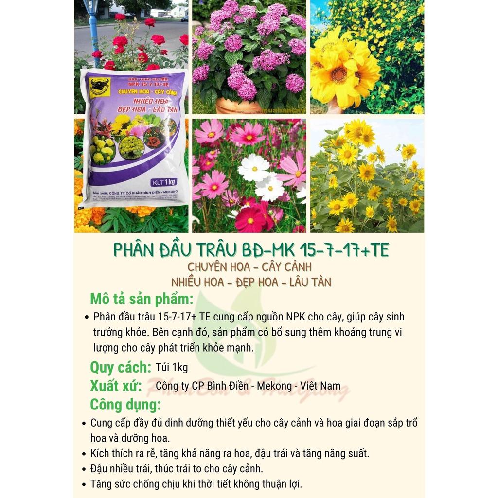 Phân Bón Đầu Trâu NPK 15-7-17+TE Chuyên Hoa, Cây Cảnh - Shop Phân Bón và Hạt Giống