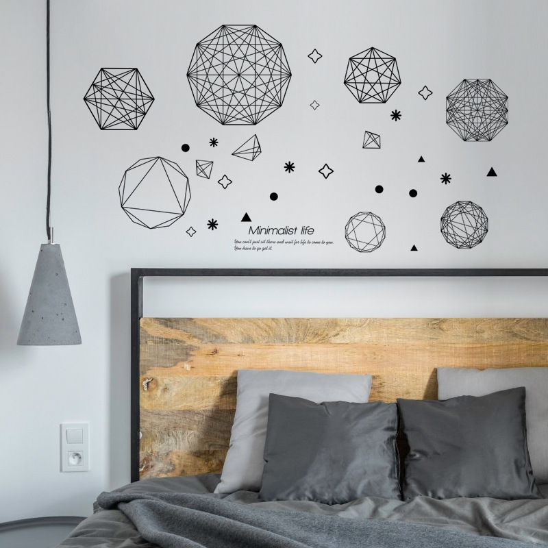 Decal dán tường Những khối hình đen Trang trí quán đẹp