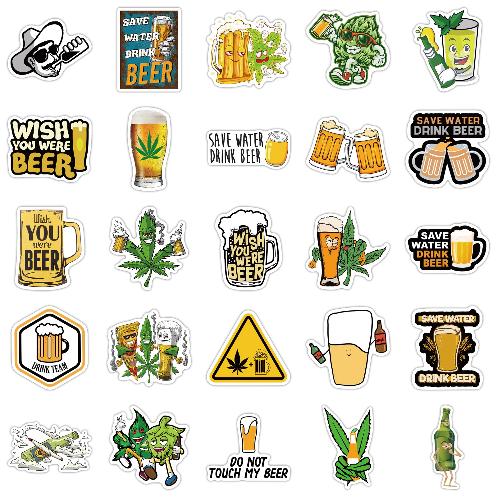 Sticker đồ uống beer decal dán hình dán trang trí mũ bảo hiểm, đàn, guitar, ukulele, điện thoại laptop