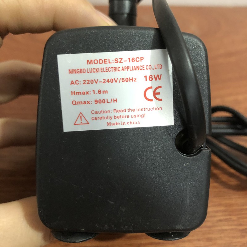Máy bơm chìm 220V–16W cho bể cá, quạt điều hòa