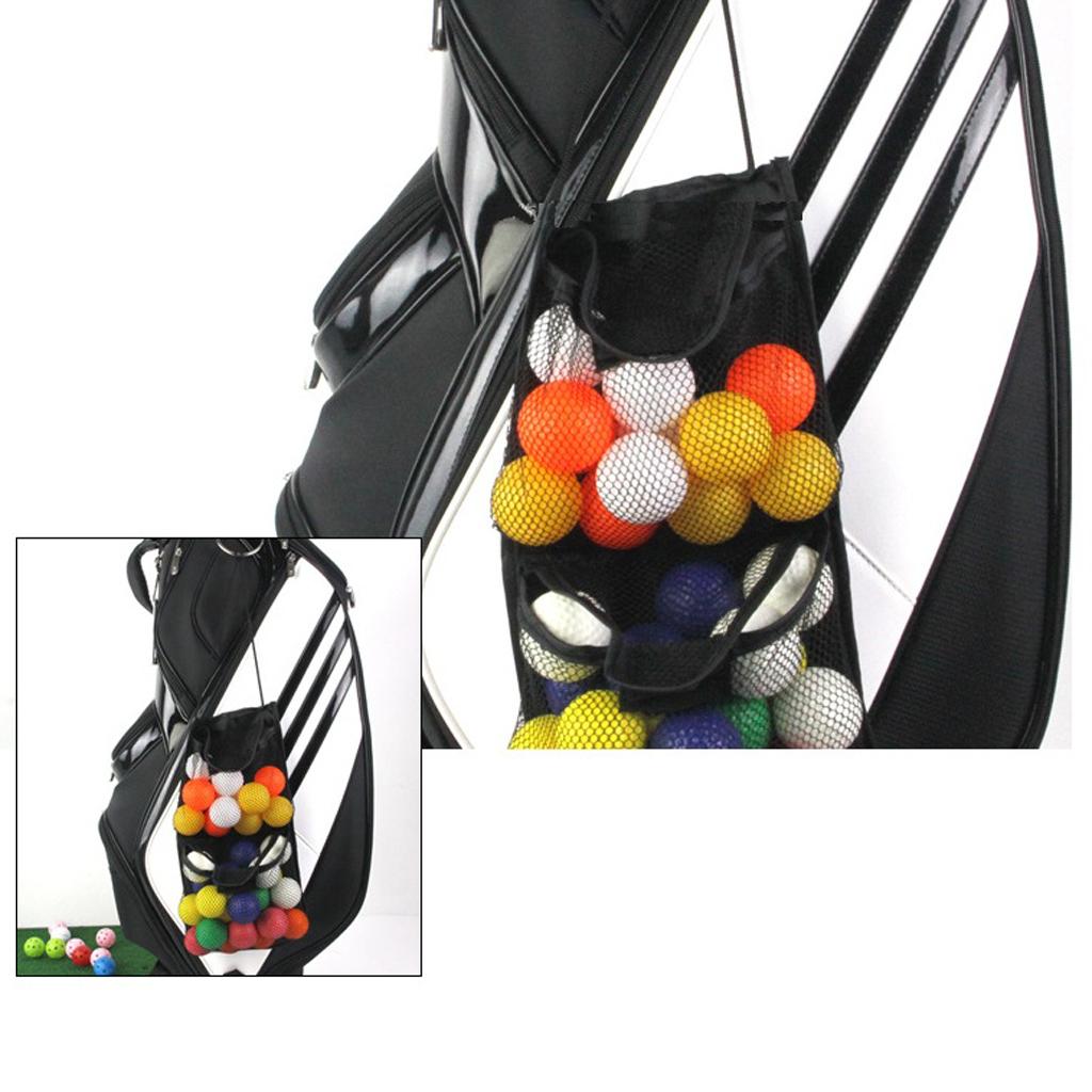 Portable Golf Tennis Balls Mesh Net Pouch Storage Carrying Bag Two Layers