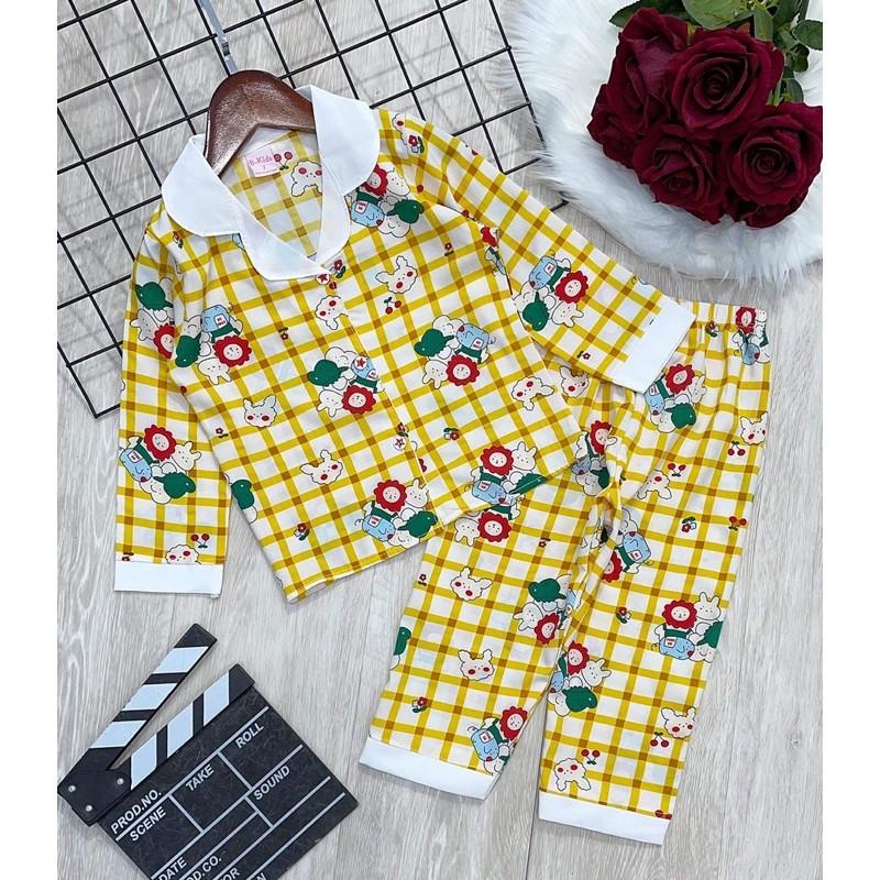 Pijama dài tay hoạ tiếc dễ thương bé gái