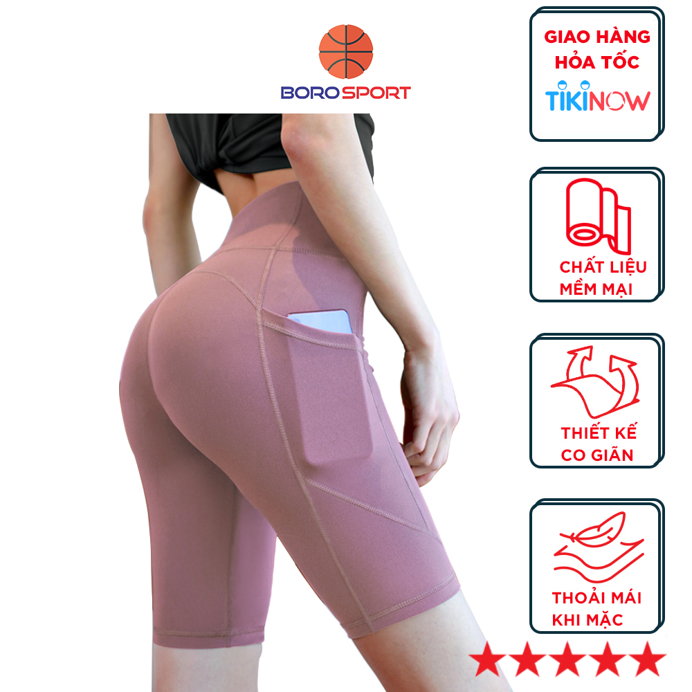 Quần Gym Yoga Form Lửng Tạo Dáng Mông Đào Cleacco , Chất Liệu Co Giãn 4 Chiều , Thoải Mái , Dáng Đẹp - Hàng Chính Hãng BORO SPORT