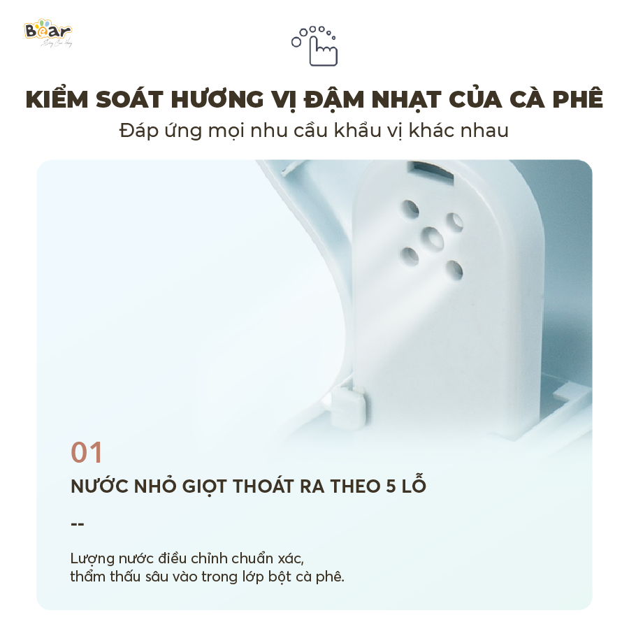 Máy Pha Cà Phê Mini Bear Nhỏ Gọn Tiện Dụng Pha Trà Pha Coffee Tự Động Giữ Ấm Loại Bỏ Cặn SB-CF06A HÀNG CHÍNH HÃNG