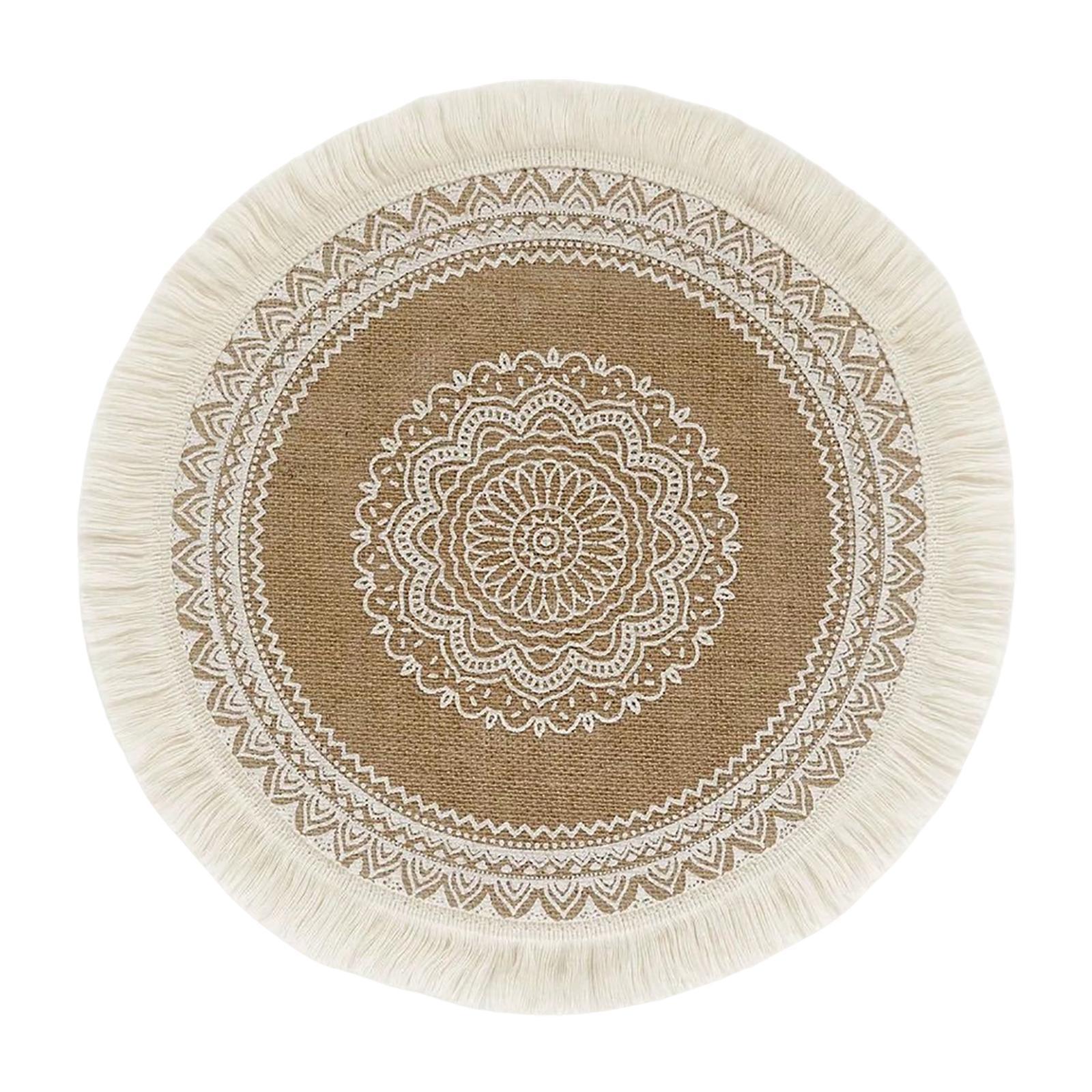 Placemats for Dining Table, Heat Resistant Stain Resistant Non-Slip Boho Style Woven Placemats, Durable Cotton Linen Place Mats Table Mats
