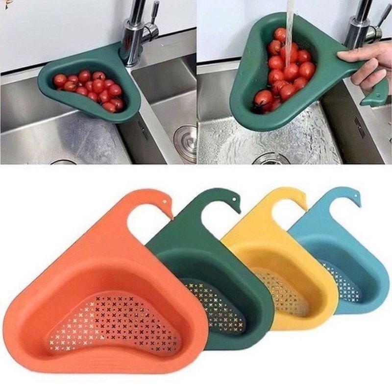 Khay Nhựa Lọc Rác Treo Bồn Rửa Chén Tiện Dụng Tam Giác Thiên Nga