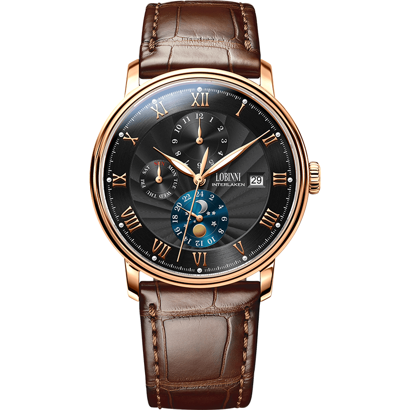 Đồng hồ nam chính hãng LOBINNI Ref.1023-2  Fullbox, Kính sapphire ,chống xước,chống nước,dây da xịn, máy cơ , Mới 100%,Bảo hành 24 tháng