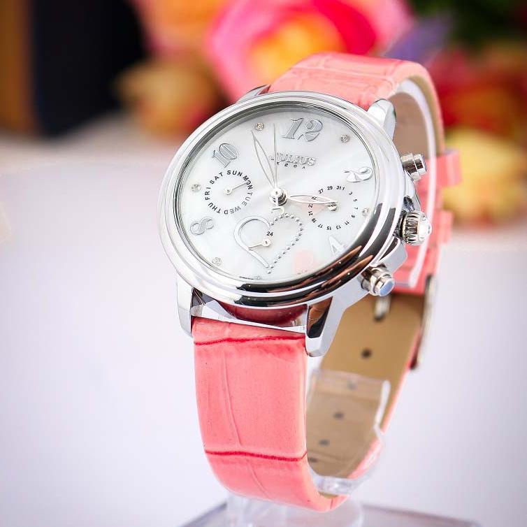 Đồng Hồ Nữ Chính Hãng Julius Cao Cấp Dây Da Chống Nước Kính Khoáng Mặt Tròn Đường Kính 35mm JA-844A