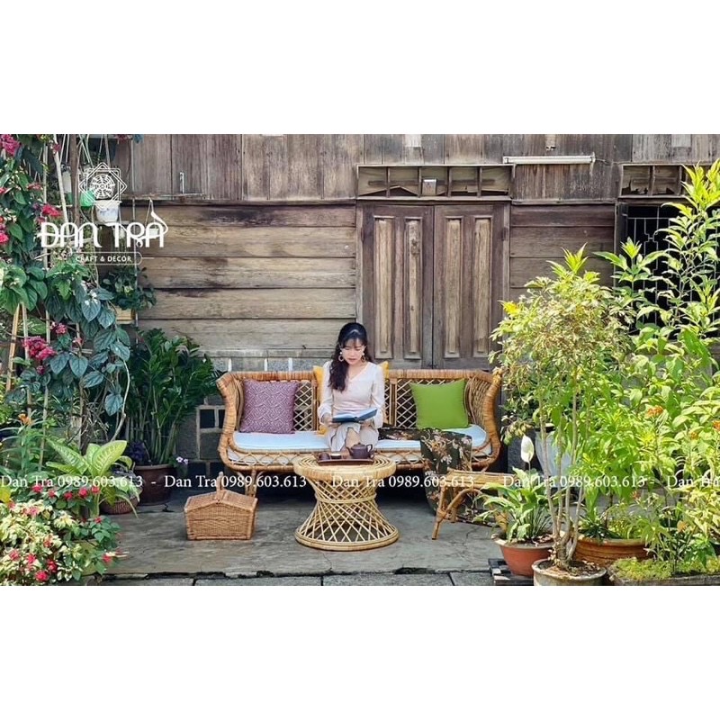 Ghế Sofa Mây Nữ Hoàng - Ghế Mây Thư Giãn Vintage - Ghế mây Decor không Gian Nhà- Ghế Mây Đọc Sách-Nội Thất Mây Tre ĐAN TRÀ