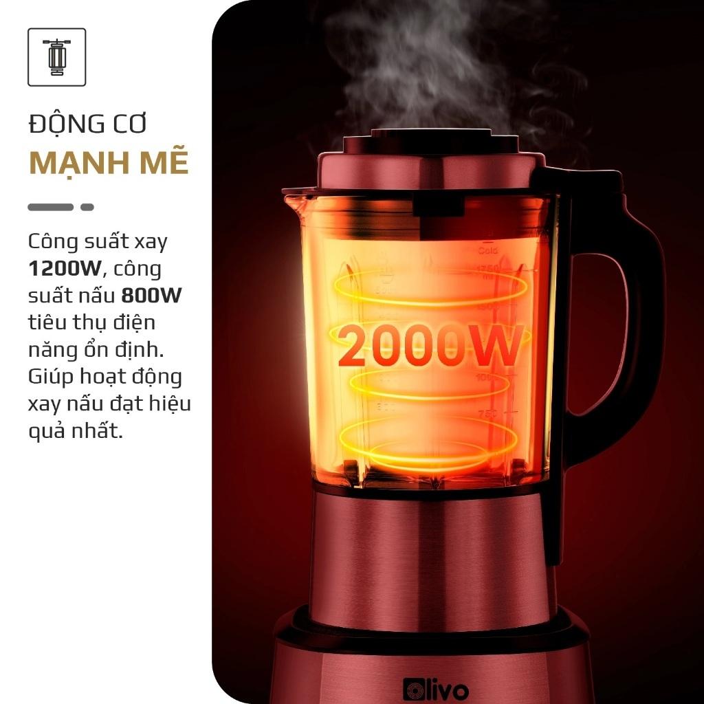 Máy Làm Sữa Hạt OLIVO X20 Plus, 2000W - 1,75L, Sấy Khử Khuẩn - Tạm Dừng Khi Nấu, Hàng Chính Hãng