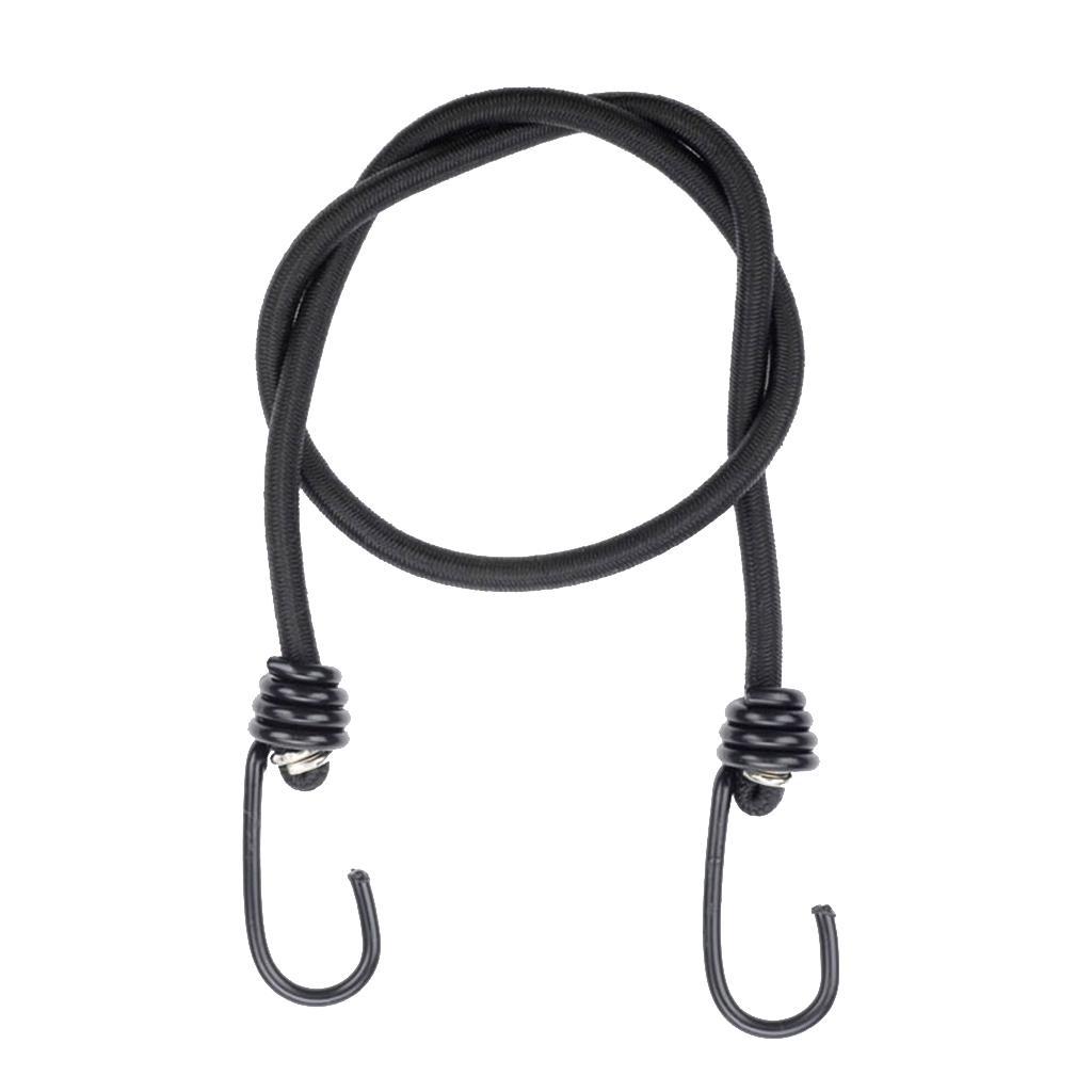 4xBlack Elastic Bungee Rope Shock Cord Tie down 5m Length 5mm Thickness