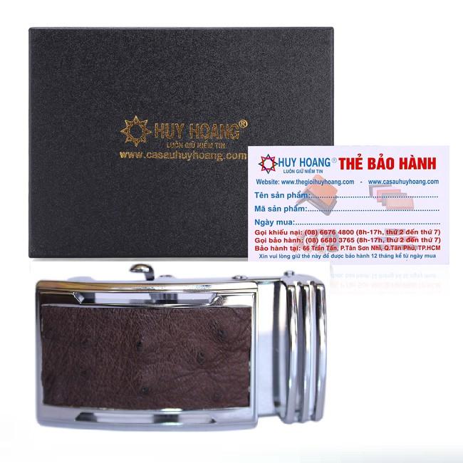 HC9422 - Đầu khóa da đà điểu Huy Hoàng da hột 4 phân đầu trắng màu nâu đất