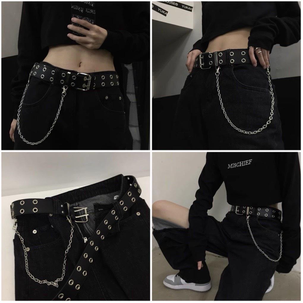 Thắt lưng CHAIN xích nhiều lỗ tròn Dây xích kèm theo belt Chain rời thắt lưng
