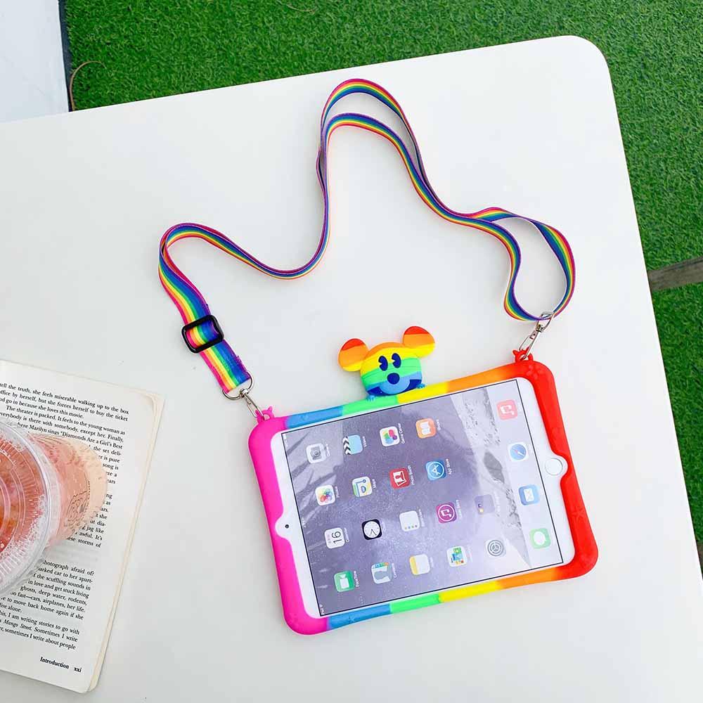 Vỏ máy tính bảng chống sốc bằng silicon mềm Rainbow Mouse cho Samsung Galaxy Tab A 8.0 2019 Sm-T290 Sm-T295 Sm-T297