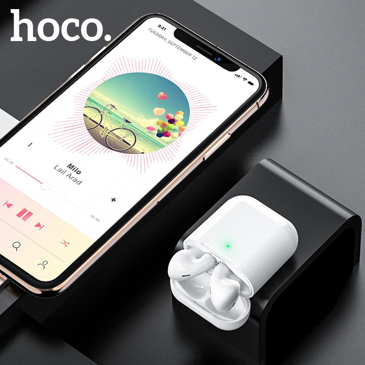 Tai Nghe Bluetooth Cảm Ứng 2 Bên TWS V5.0 Có Mic Hoco ES32 dock sạc không dây - Hàng nhập khẩu