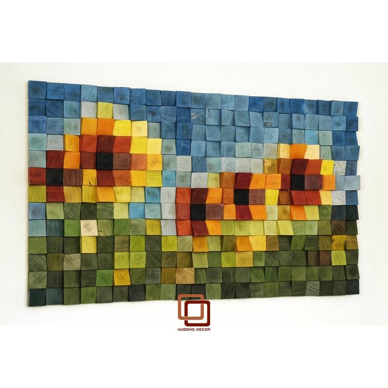 Tranh gỗ trang trí 3D HOA HƯỚNG DƯƠNG - KÍCH THƯỚC 40X60cm