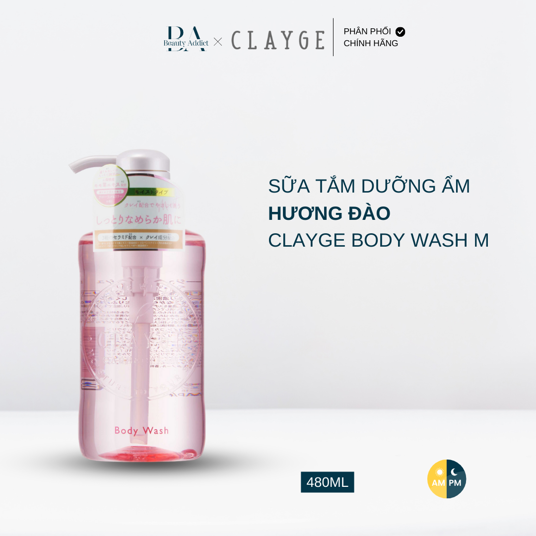 Sữa tắm dưỡng ẩm hương đào Clayge Body Wash M