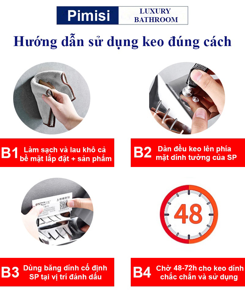 Khay đựng xà phòng cục dán tường Pimisi inox 304 dùng làm kệ xà bông trong nhà tắm gắn tường bằng keo không cần khoan | Hàng chính hãng