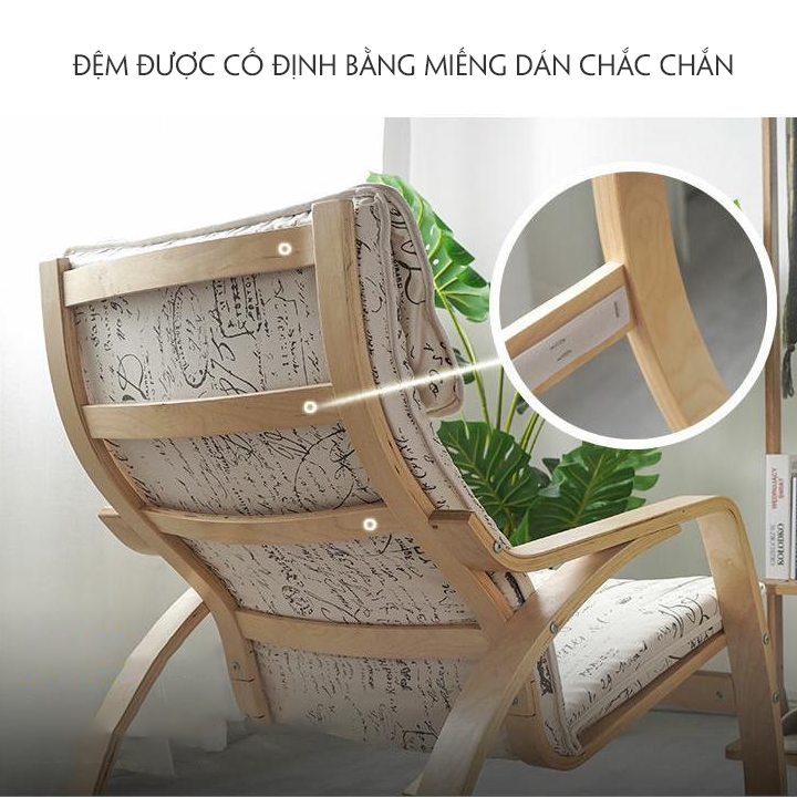 Ghế Thư Giãn Đọc Sách M006 - Xanh họa tiết - Không Gác Chân