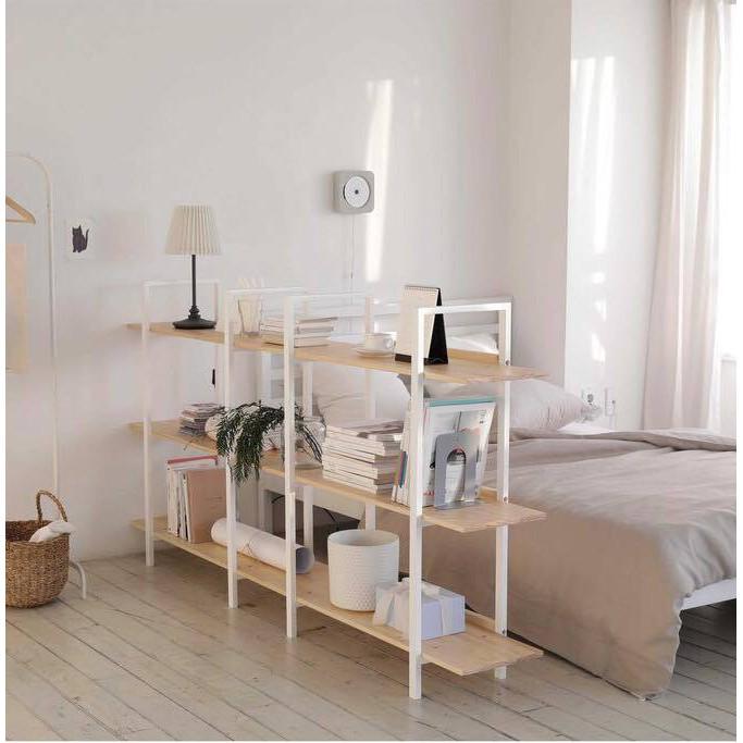 KỆ SÁCH 3 TẦNG KIỂU HÀN QUỐC B BOOKSHELF - MÀU TRẮNG PHỐI GỖ