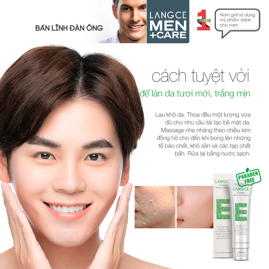 GEL TẨY TẾ BÀO CHẾT ĐẸP DA - FACE it - DA MẶT 100ml LANGCE dành cho Nam