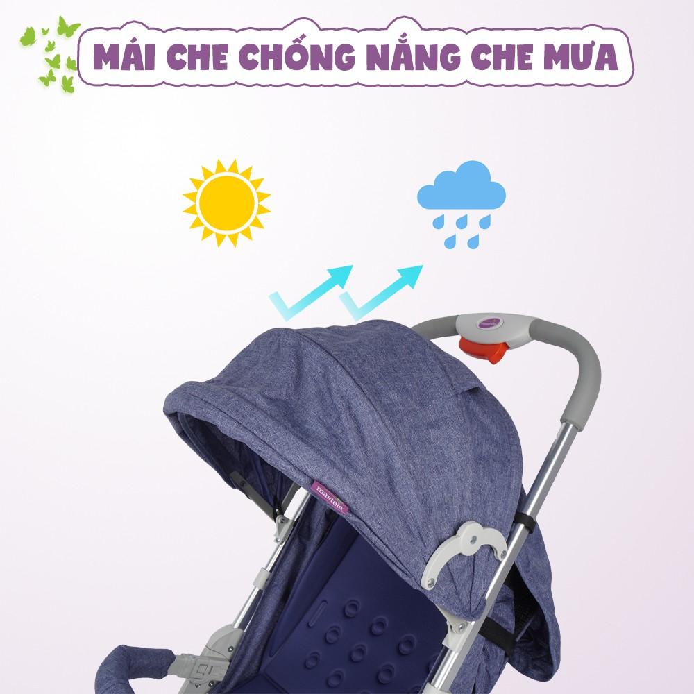 Xe đẩy du lịch Mastela A2 - Khung Aluminum cao cấp siêu nhẹ, dễ dàng gấp gọn - chống tia UV - tặng đồ chơi tắm 2 món