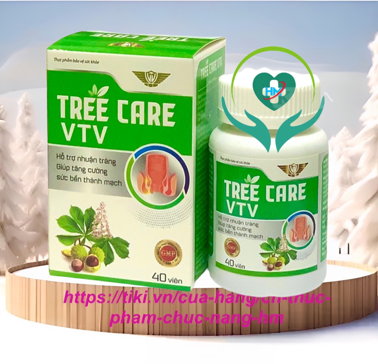 Viên uống Tree Care VTV Vinh Thịnh Vượng VV, hộp 40v, hỗ trợ trĩ, nhuận tràng, chống táo bón