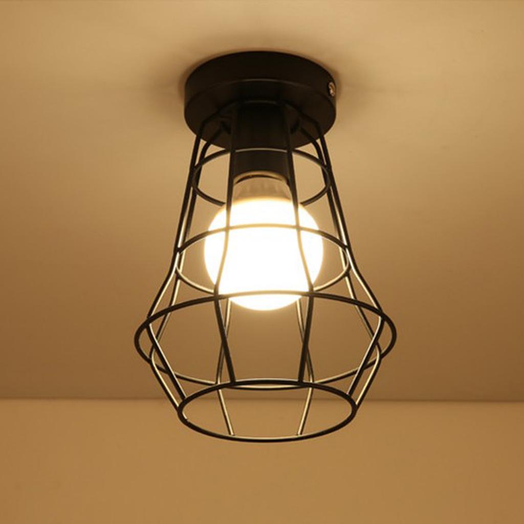 Edison Iron Vintage Hanging Ceiling Light Fitting Lamp Bulb Cage Cafe Lampshade