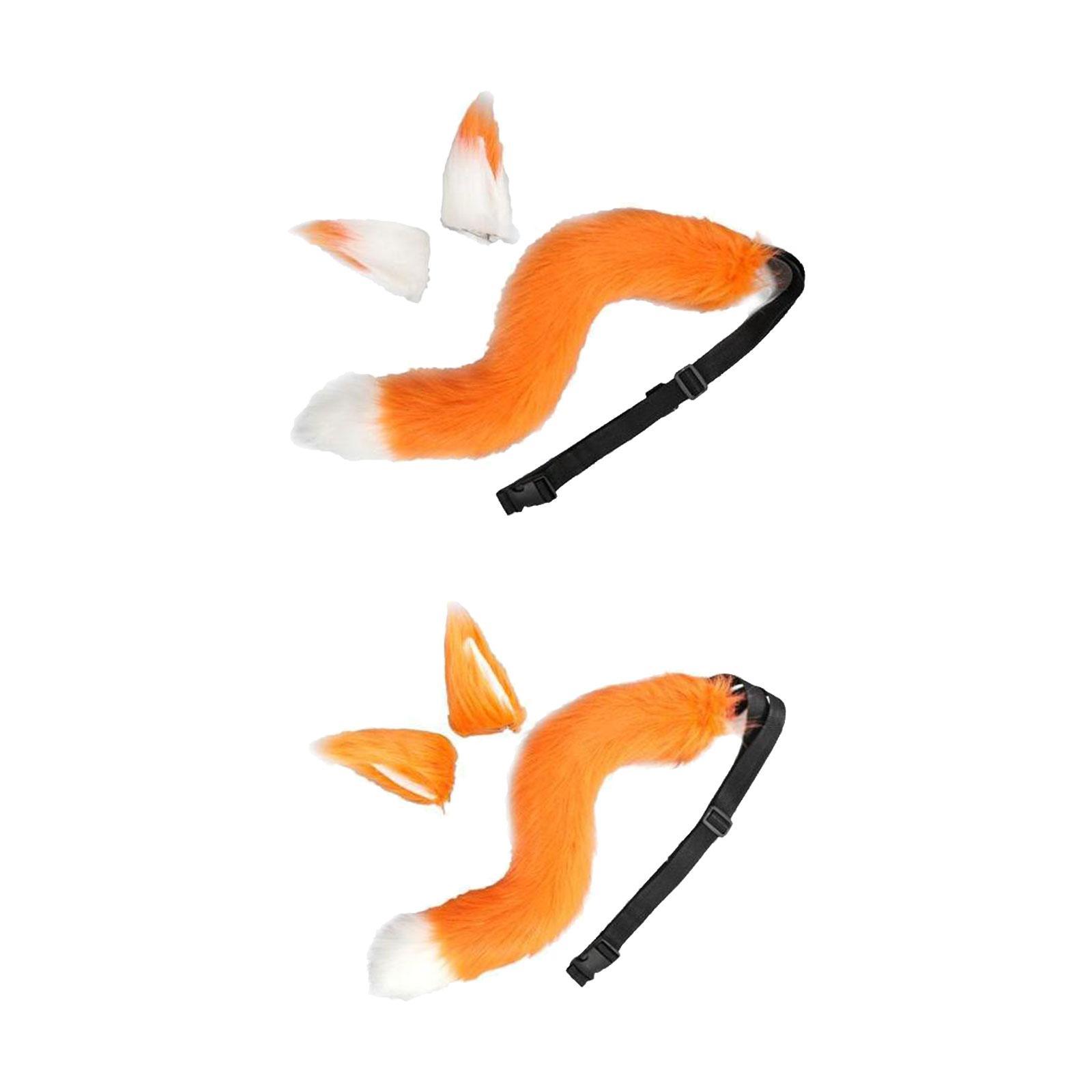 2 Set Ears and Tail Cat Ear Headdress for Fancy Dress
