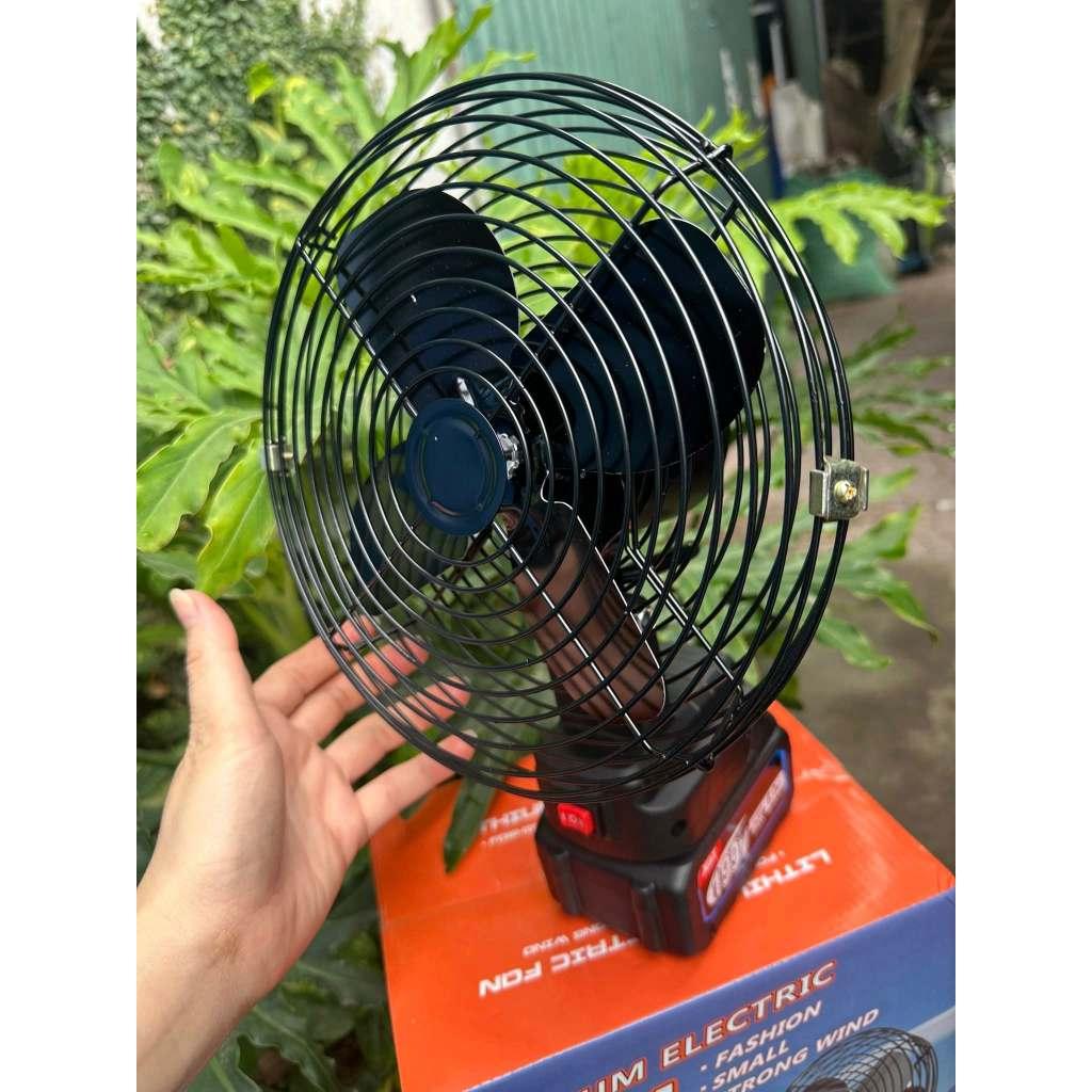Quạt Tích Điện Chạy Pin, Quạt Mini Để Bàn 8 Inch Công Suất Lớn, Làm Mát Cực Nhanh