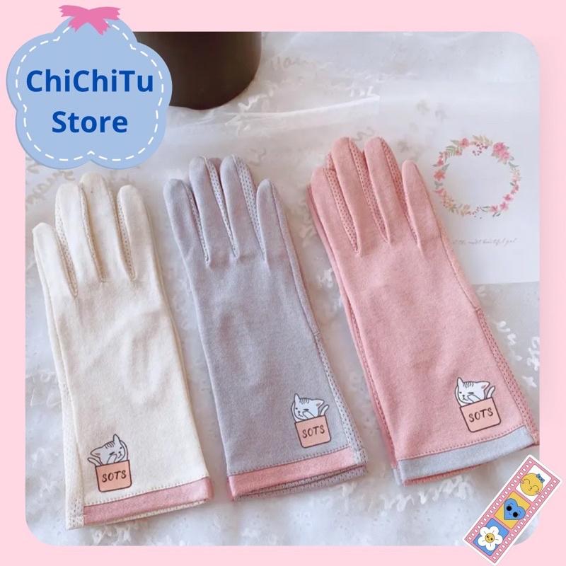 Găng Tay Chống Nắng Nữ Dễ Thương Chống Tia UPF>50, Cảm Ứng, Thời Trang