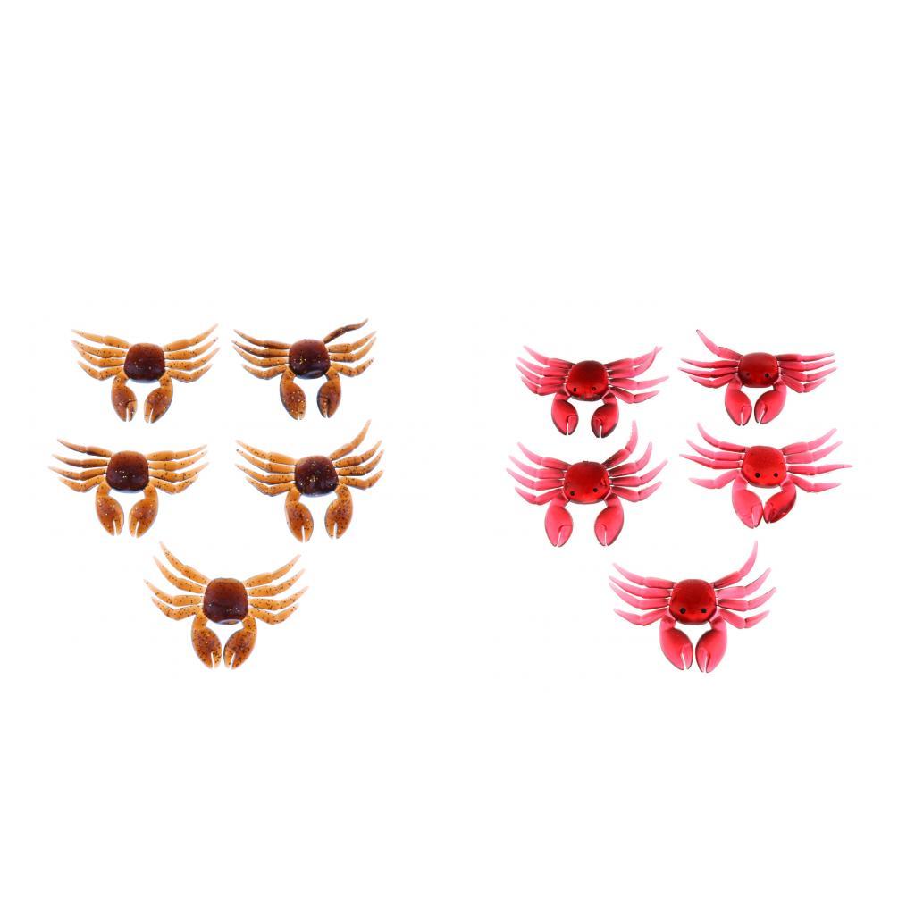 5pcs Soft Fishing Lure 3D Bait Fake Lure Fishing Tackle Brown