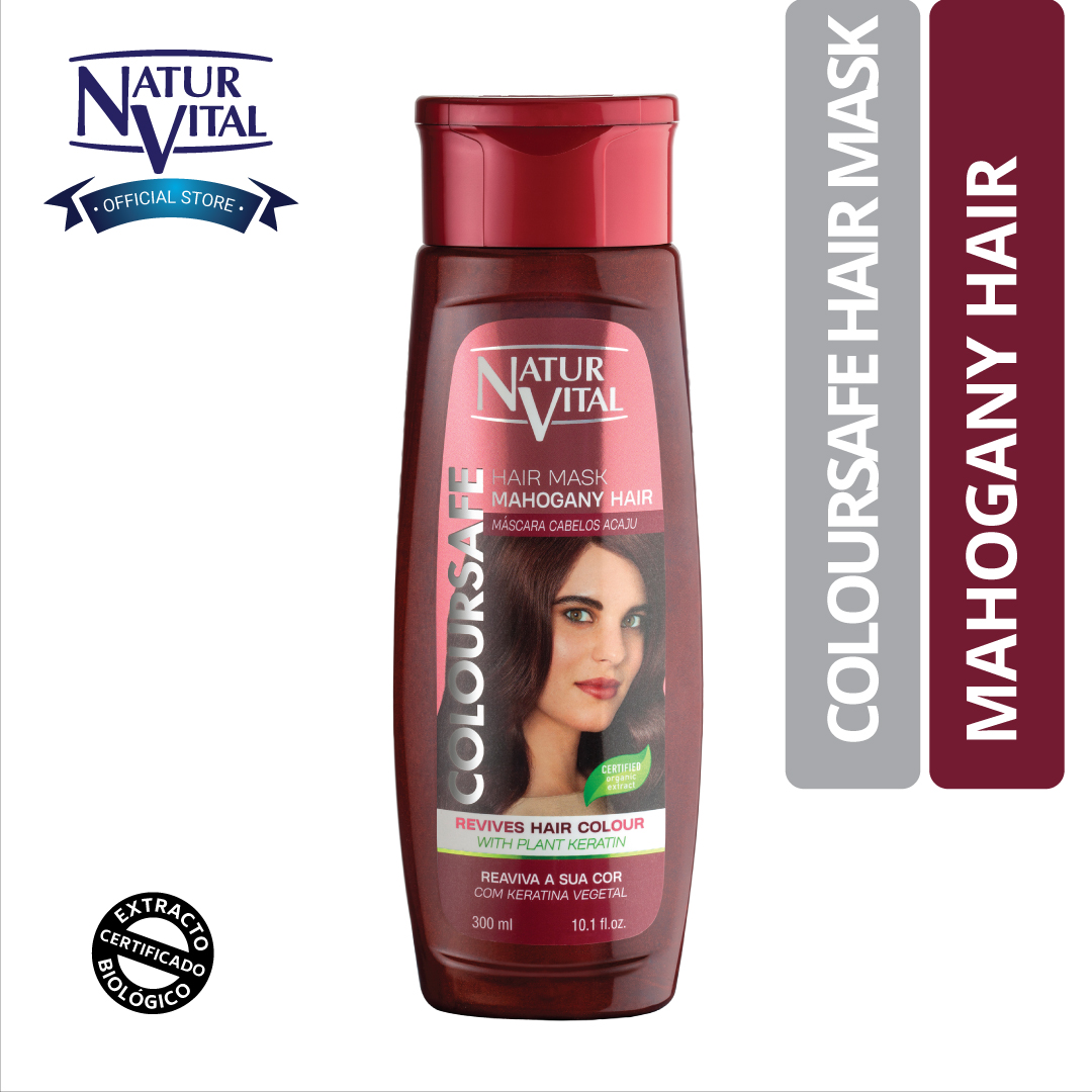 Mặt Nạ Tóc NaturVital Colour Henna Chiết Xuất Dầu Mầm Lúa Mì & Lá Trơ, Giúp Làm Sáng Bóng, Bảo Vệ Màu - Màu Nâu Đỏ