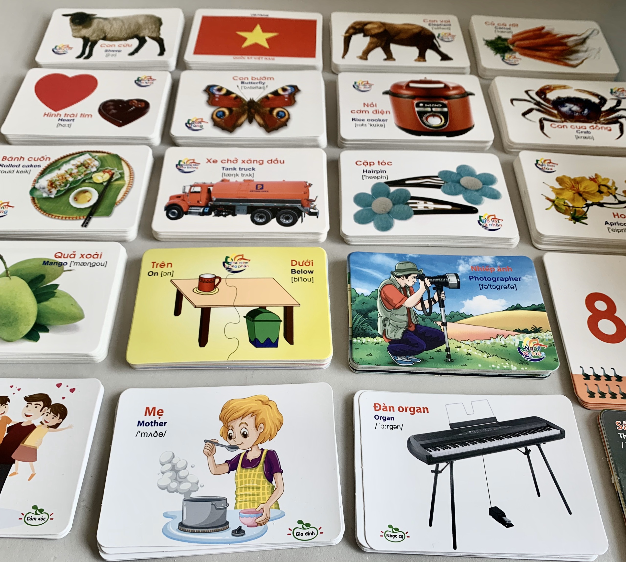 Bộ thẻ học thông minh 450 thẻ với 20 chủ đề về thế giới xung quanh cho bé (Flashcard)