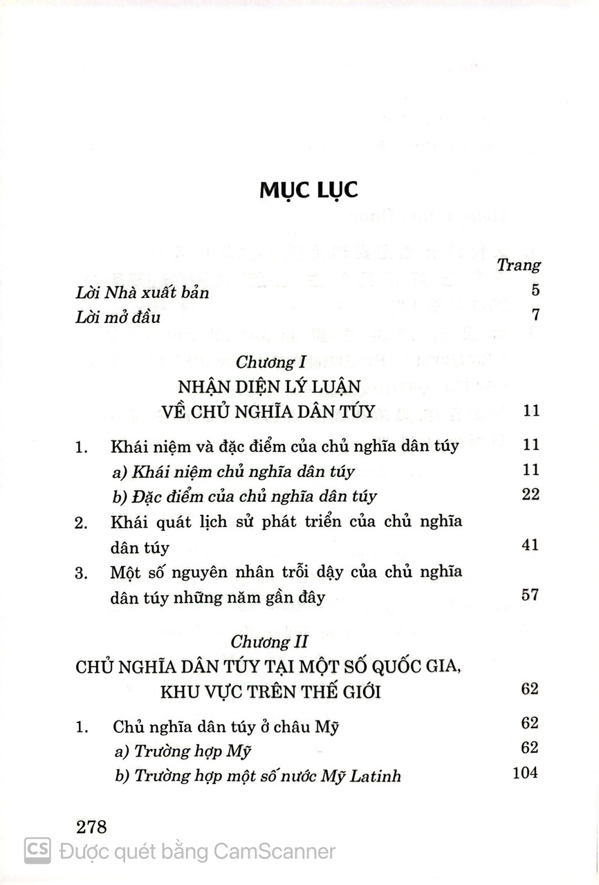 Chủ nghĩa dân túy trong đời sống chính trị thế giới và gợi ý tham khảo đối với Việt Nam