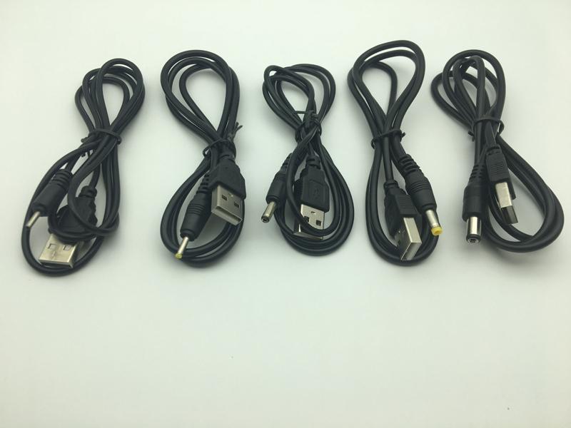 USB Sang DC Cáp Jack USB DC 2.0*0.6mm 2.5*0.7mm 3.5*1.35mm 4.0*1.7mm 5.5*2.1mm 5V DC Thùng Jack Kết Nối Cáp Nguồn USB