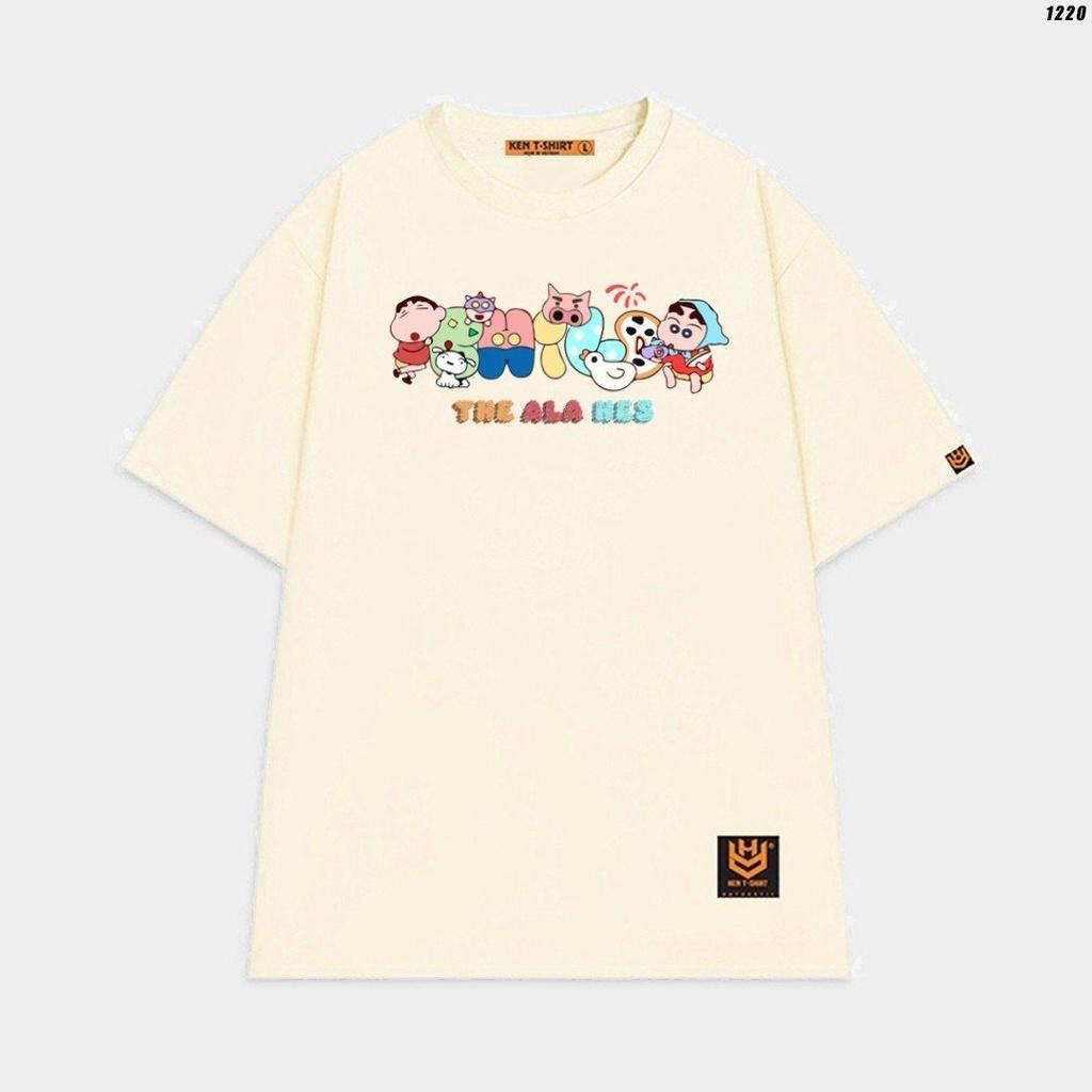 Áo thun tay lỡ nam nữ áo phông trơn unisex in hình cậu bé bút chì Shin Chan vui nhộn