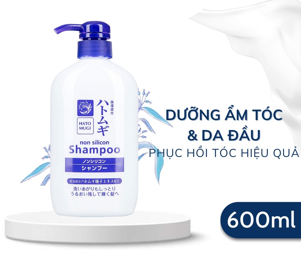 Dầu Gội Đầu Phục Hồi Tóc Cosme Station Hatomugi Shampoo Chiết Xuất Hạt Ý Dĩ (Chai 600 mL)