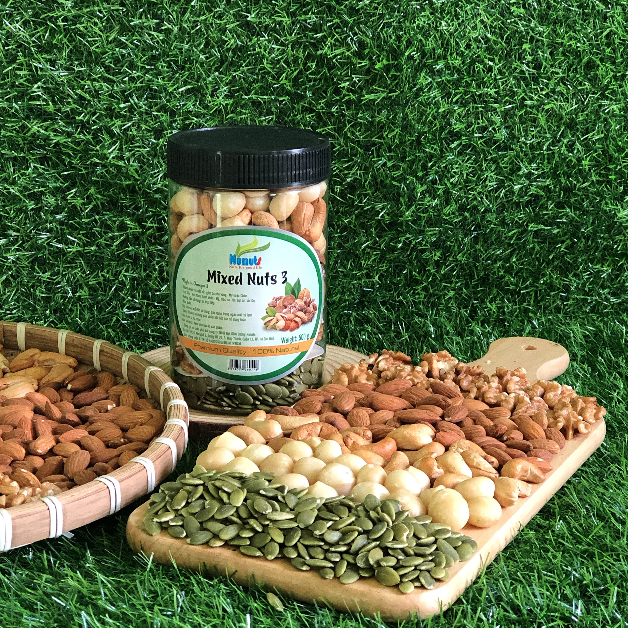 Mix hạt dinh dưỡng gồm 5 hạt tách vỏ nguyên vị, tẩm mật ong, làm sữa