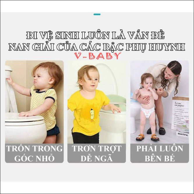 Thang Bô Vệ Sinh Cho Bé,Cao Cấp Thế Hệ Mới Dùng Cho Bé Trai Và Bé Gái,Có Tay Vịn,Tựa Lưng,Đệm Ngồi Êm Ái