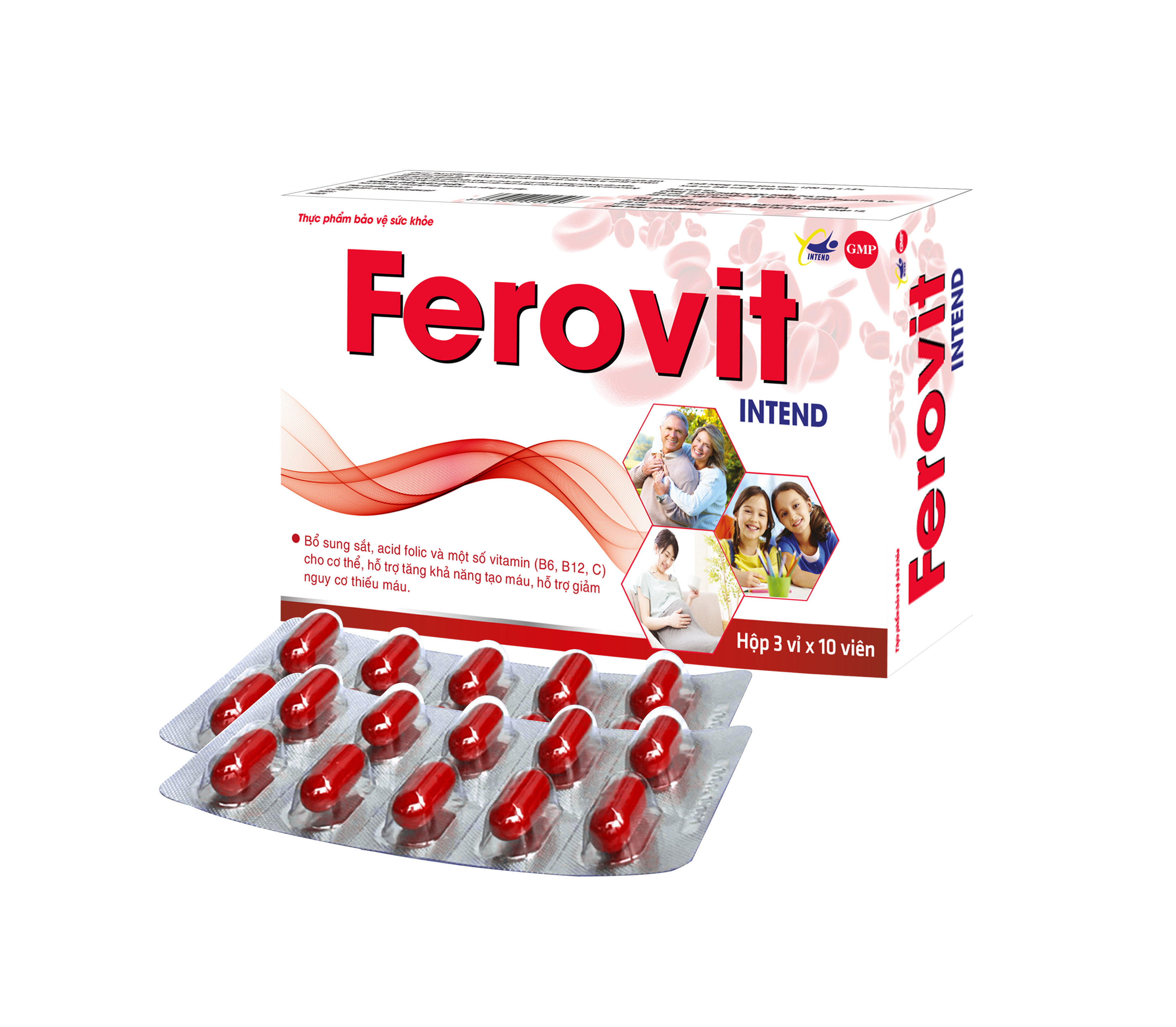 INTEND FEROVIT VIÊN UỐNG BỔ MÁU, BỔ SUNG SẮT, GIẢM THIẾU MÁU, TĂNG KHẢ NĂNG TẠO MÁU