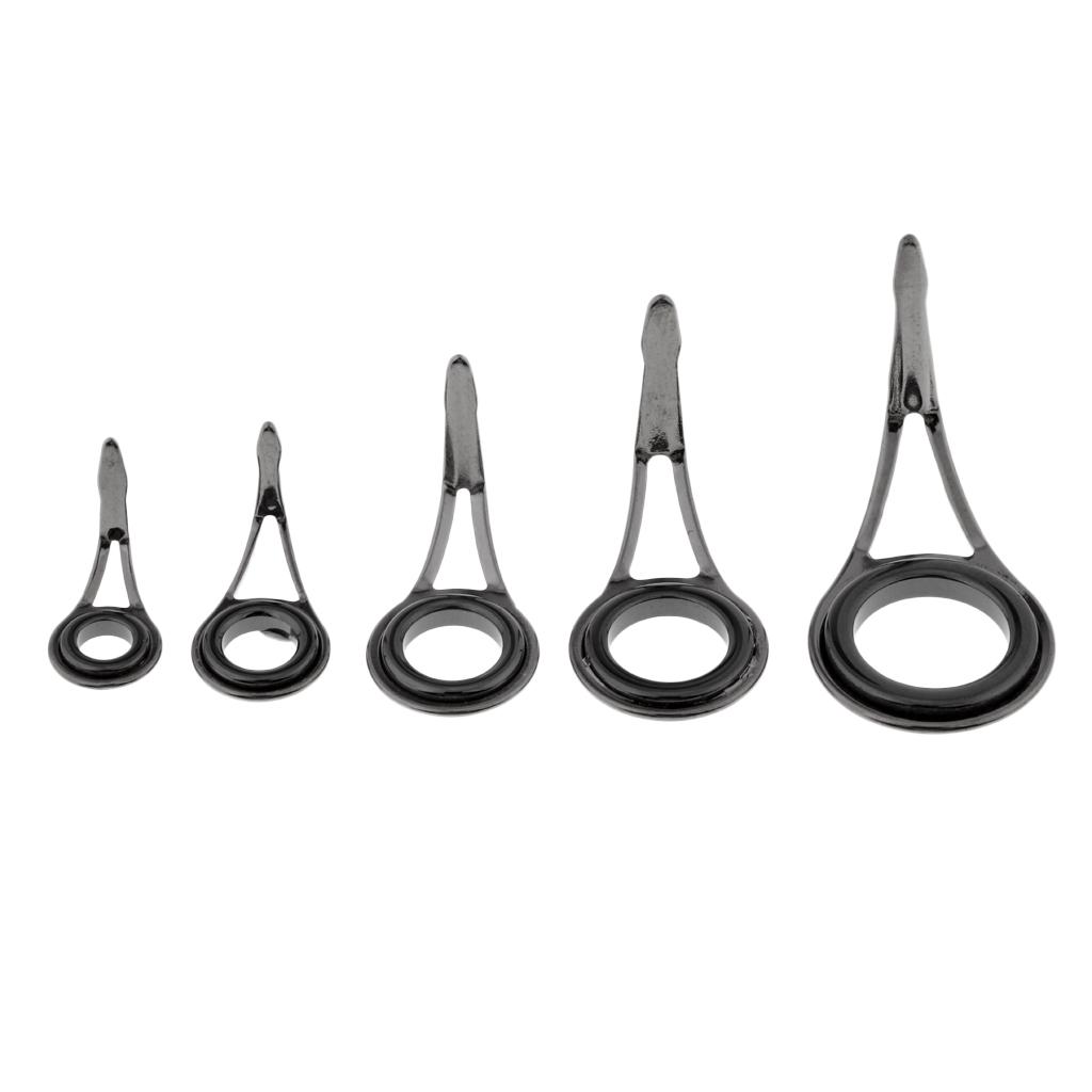 5pcs Fishing Rod Guides Tip Set Lure Rod Guides Fishing Rod Repair Eye Rings