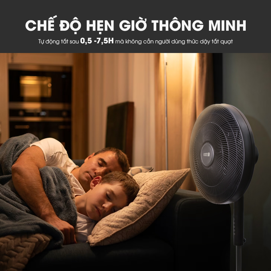 Quạt điện, quạt cây có điều khiển LEBENLANG LBL1863, chế độ hẹn giờ, công suất 55w, bảo hành 2 năm – hàng chính hãng