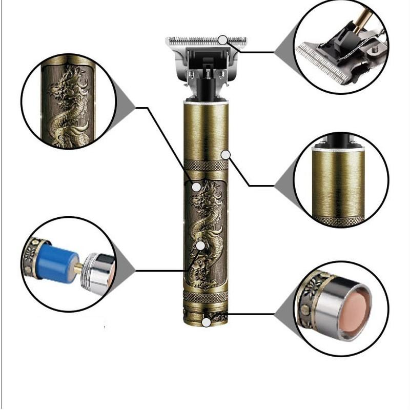 Tông đơ cắt tóc, chấn viền Kemei 1974A cao cấp, vỏ đồng thau có thể sạc lại tiện dụng