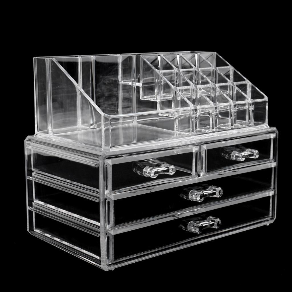 Clear Acrylic Cosmetic Storage Case Jewelry Storage Drawer Lipstick Holder