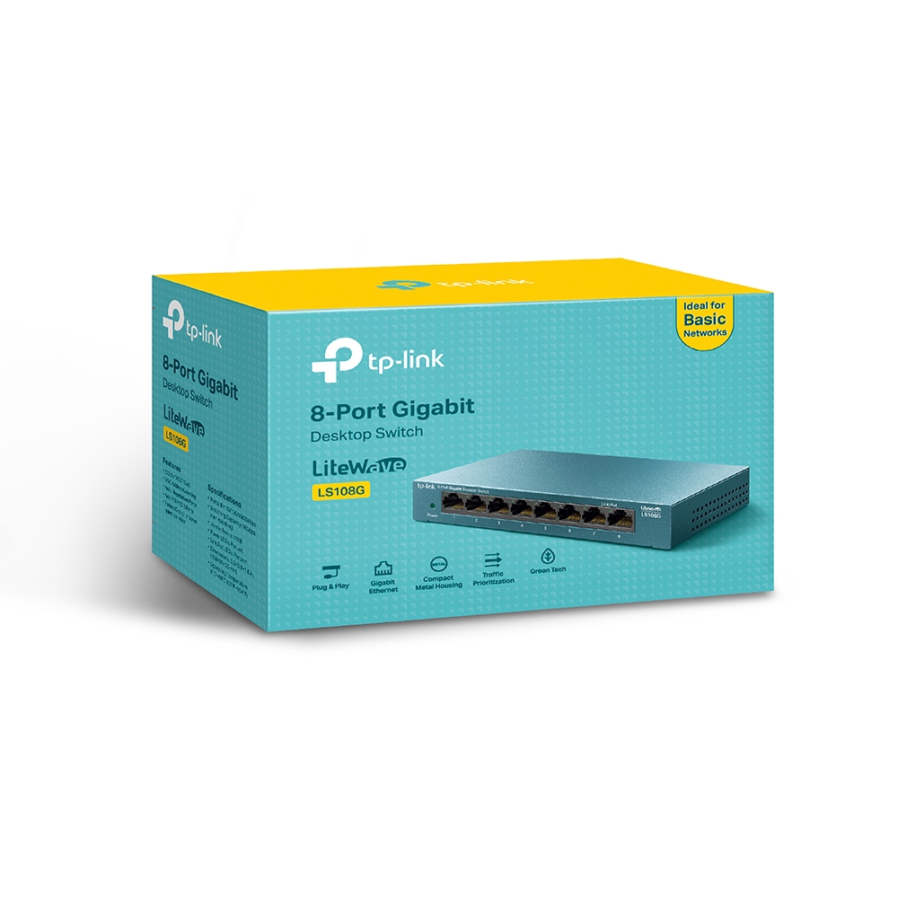 Switch Để Bàn 8 Cổng TP-Link LS108G tốc độ10/100/1000Mbps - Hàng Chính Hãng