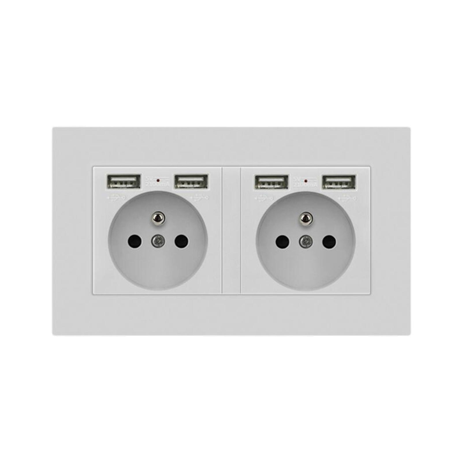 Wall Socket with USB Port Panel Power Outlets EU Plug for Office Restaurant