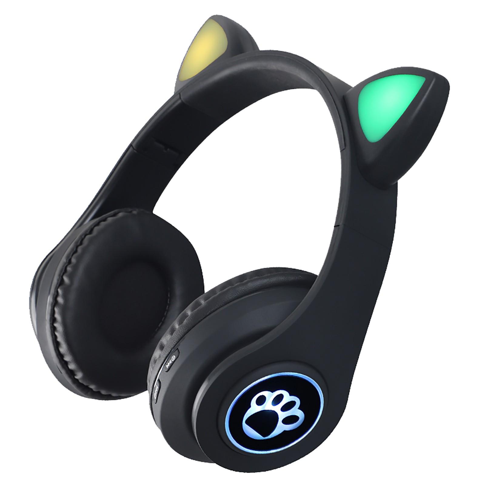 Tai Nghe Bluetooth Chụp Tai B39 Mèo Tai Không Dây 5.0 Dạ Quang Máy Tính Chơi Game Bluetooth Tai Nghe Chơi Game Audifonos Inalambicos Đỏ