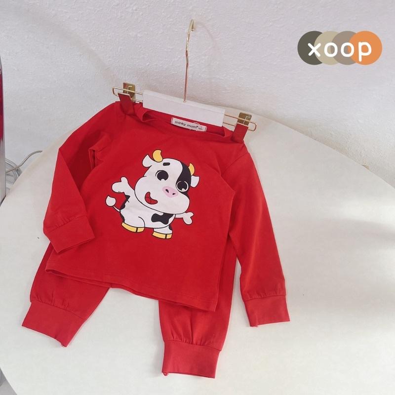 Sale !!! Bộ Dài Tay Cotton 100 % Hàng Minky Mom Họa Tiết Trâu Vàng May Mắn Cực Đẹp Cho Bé (8-18kg)(SP001411 )