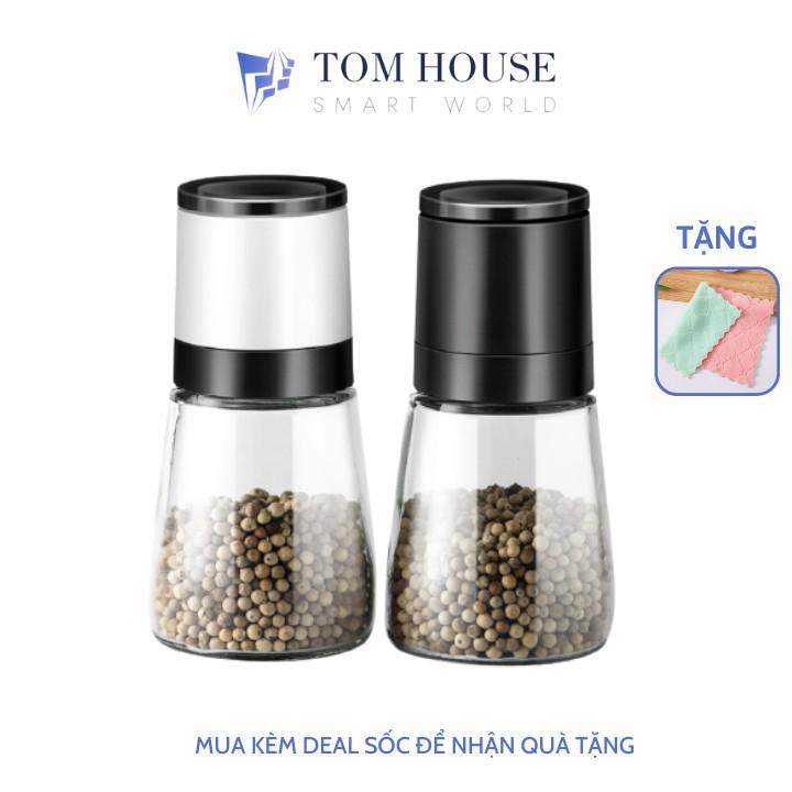 Lọ xay tiêu có nắp dung tích 180ml loại mới, cối xay tiêu, hủ đựng tiêu vặn tay tiện lợi